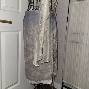 Whimsical midi light silk skirt